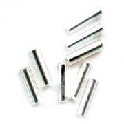 Preciosa Seed Beads, 4x1 mm Crystal Silver-Lined Tubes, 20 g
