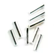Preciosa Seed Beads, 4x1 mm Crystal Silver-Lined Tubes, 20 g