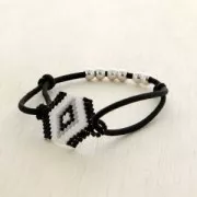 Plain color elastic cord for DIY creations 2 mm Black x 1 m