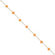 Chain with faceted glass bead 2.95 mm Silk Gold Tone/Orange x1m|raw }}