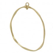 Irregular circle pendant 44x32 mm Mat Gold Tone x1|raw }}
