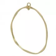 Irregular circle pendant 44x32 mm Mat Gold Tone x1