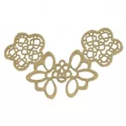Filigree flower spacer 45x30mm Mat Gold Tone x1