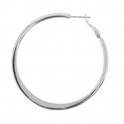 Flattened brass earring hoops to decorate 54 mm Rhodium Tone x2|raw }}