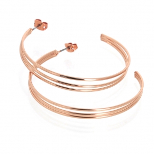 Earring hoops 3 wires to decorate 48 mm Rose Gold Tone x2