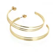 Earring hoops 3 wires to decorate 48 mm fine Gold plated x2