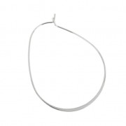 Brass irregularly shaped earring hoops to decorate 54 mm Rhodium Tone x2