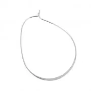 Brass irregularly shaped earring hoops to decorate 54 mm Rhodium Tone x2