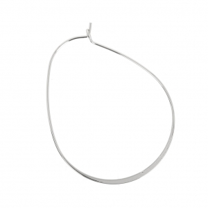 Brass irregularly shaped earring hoops to decorate 54 mm Rhodium Tone x2