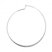 Brass round shape earring hoops to decorate 50 mm Rhodium Tone x2