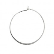 Brass round shape earring hoops to decorate 40 mm Rhodium Tone x2|raw }}