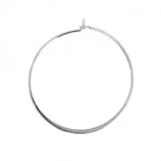 Brass round shape earring hoops to decorate 40 mm Rhodium Tone x2