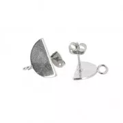 Earstuds with 1 loop to decorate 15x9 mm Rhodium Tone x2