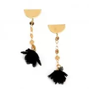 Earstuds with 1 loop to decorate 15x9 mm Rhodium Tone x2