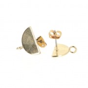 Earstuds with 1 loop to decorate 15x9 mm Light Gold Tone x2|raw }}