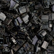 Miyuki Tila Beads 5x5x1.9 mm TL-4511 - Opaque Black Picasso x10g