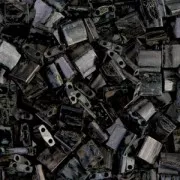 Miyuki Tila Beads 5x5x1.9 mm TL-4511 - Opaque Black Picasso x10g