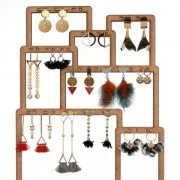 Oval Earstuds with 1 loop to decorate 18x9 mm Rhodium Tone x2