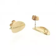 Oval Earstuds with 1 loop to decorate 18x9 mm Light Gold Tone x2