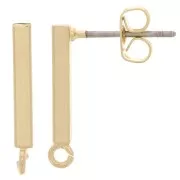Earstuds with 1 loop to decorate 19x2 mm Light Gold Tone x2