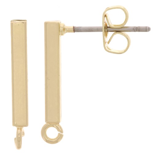 Earstuds with 1 loop to decorate 19x2 mm Light Gold Tone x2