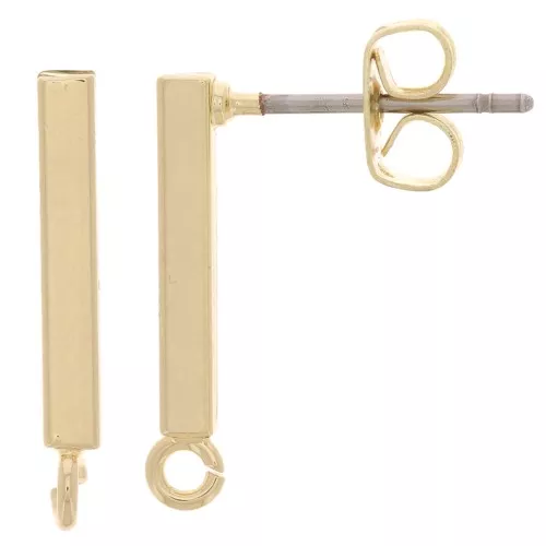 Earstuds with 1 loop to decorate 19x2 mm Light Gold Tone x2