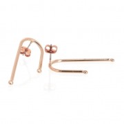 Earstuds with 2 loop to decorate 36x15 mm Rose Gold Tone x2|raw }}
