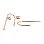 Earstuds with 2 loop to decorate 36x15 mm Rose Gold Tone x2