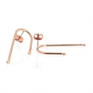 Earstuds with 2 loop to decorate 36x15 mm Rose Gold Tone x2