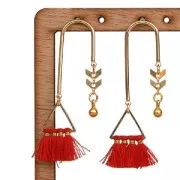 Earstuds with 2 loop to decorate 36x15 mm Rose Gold Tone x2