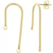 Earstuds with 2 loop to decorate 36x15 mm Light Gold Tone x2