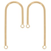 Earstuds with 2 loop to decorate 36x15 mm Light Gold Tone x2