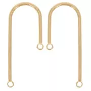 Earstuds with 2 loop to decorate 36x15 mm Light Gold Tone x2