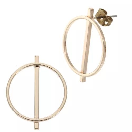Earstuds with bar to decorate 25 mm Rose Gold Tone x2