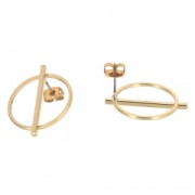 Earstuds with bar to decorate 25 mm Light Gold Tone x2|raw }}