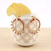 Round earstuds to decorate 30 mm Light Gold Tone x2