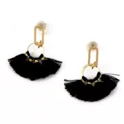 Rectangular earstuds to decorate 10 mm Rhodium Tone x2