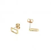 Rectangular earstuds to decorate 10 mm Light Gold Tone x2