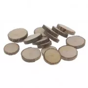 55 Rough wood rondelles 30 - 40 mm for DIY creation