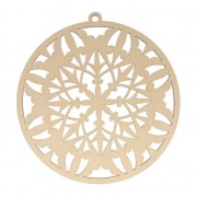 Wooden flake medallion to decorate - 20x21 cm - Natural x1