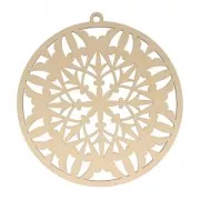 Wooden flake medallion to decorate - 20x21 cm - Natural x1