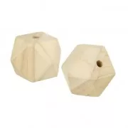 Big wooden faceted beads 45x50 mm for macrame suspension x2