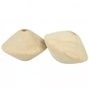 Big wooden beads spinning top shape 63x42 mm for macrame suspension x2