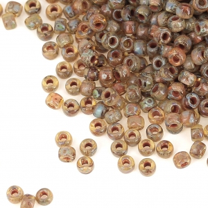 Matubo 10/0 Seed Beads, 2.1 mm - Crystal Picasso, 10 g