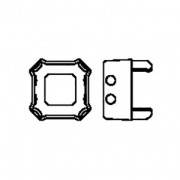 Setting for PureCrystal Imperial cabochon 4480 10 mm Rhodium Tone x1