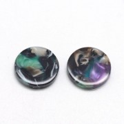 Round sequin in cellulose acetate 11.5 mm Tortoise Shell Green/Black x1