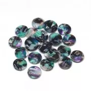 Round sequin in cellulose acetate 11.5 mm Tortoise Shell Green/Black x1