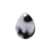 Drop pendant in cellulose acetate 18x14 mm Tortoise Shell White/Black x1