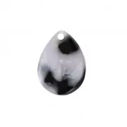 Drop pendant in cellulose acetate 18x14 mm Tortoise Shell White/Black x1