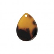 Drop pendant in cellulose acetate 18x14 mm Tortoise Shell Brown/Black x1